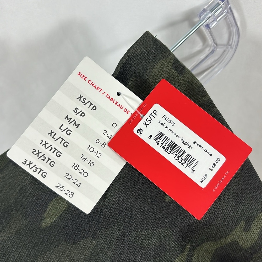 SPANX Look at Me Now Green Camo Leggings | Size XS - Picture 6 of 6